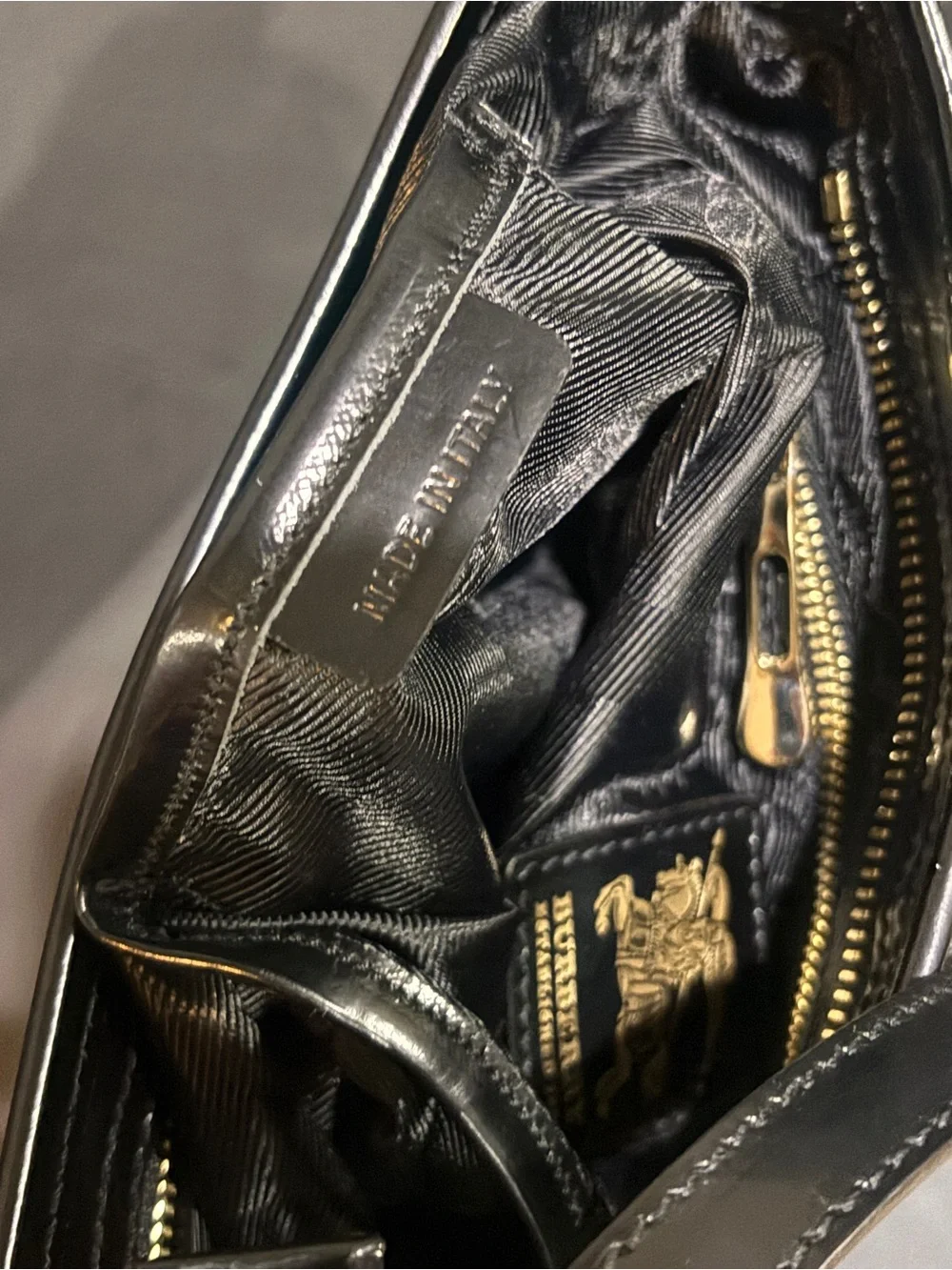 Burberry Bolton Leather Trim Quilted Nylon Crossbody Bag Black Made in Italy NWT